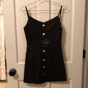 Zaful Black denim mini dress- size small